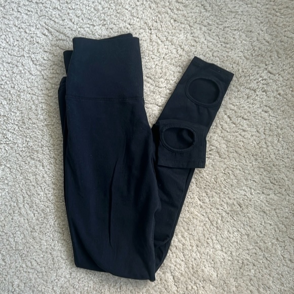 Aerie Black Skinny Fusele Stirrup Leggings - S Short - Picture 1 of 3
